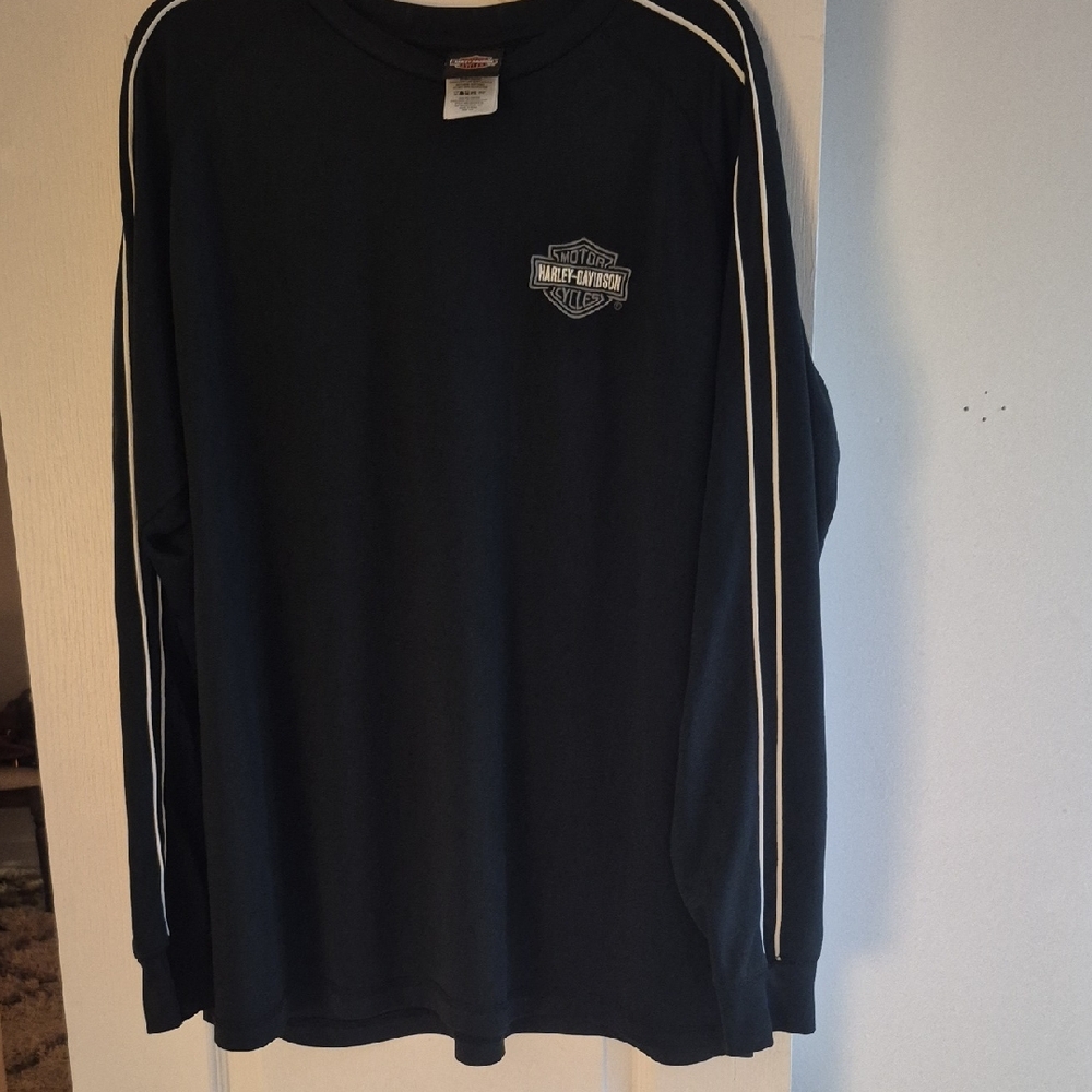 Harley-Davidson Black Crewneck Long Sleeve Tee. Sz. XXL